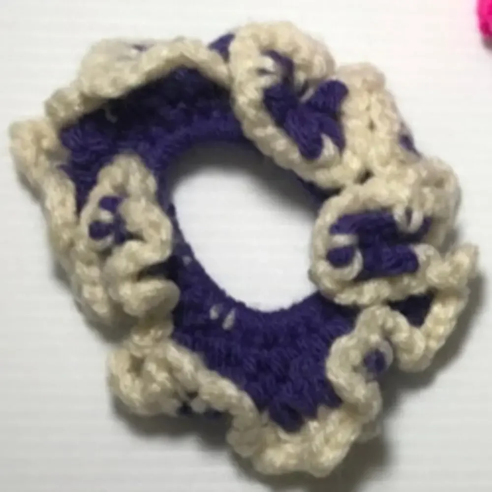 NWT Multicolor Handmade Crocheted Hair Scrunchie Set of 3